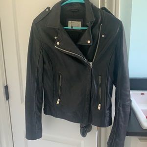 Black leather jacket